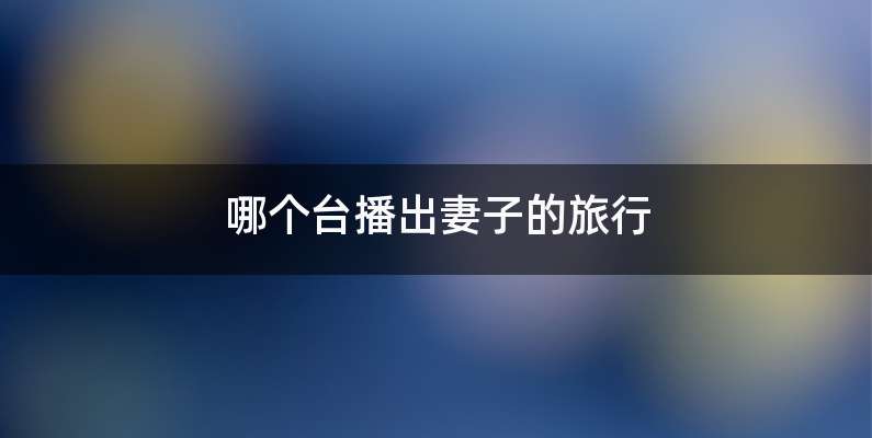 哪个台播出妻子的旅行