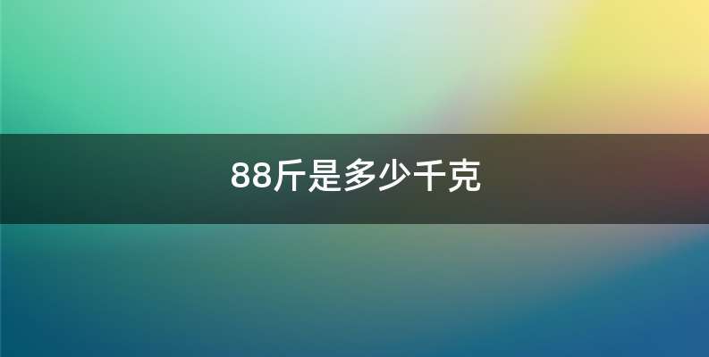 88斤是多少千克
