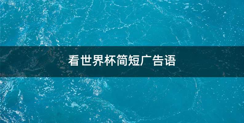看世界杯简短广告语