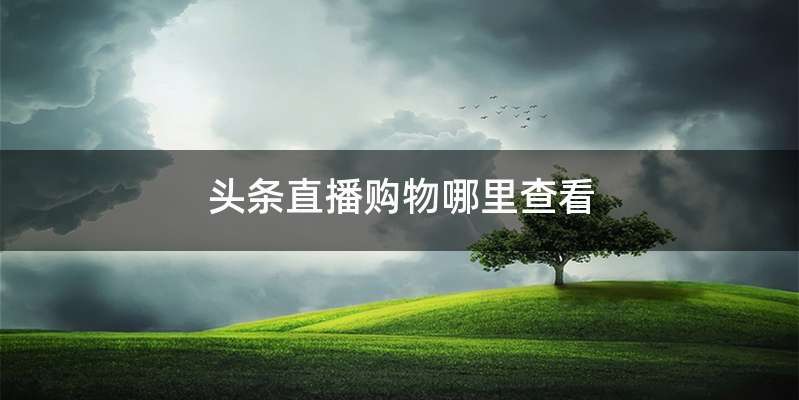 头条直播购物哪里查看
