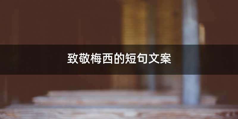 致敬梅西的短句文案