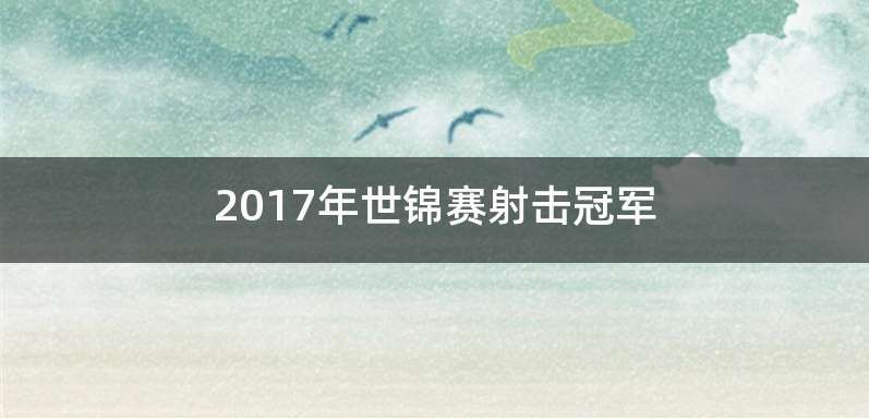 2017年世锦赛射击冠军