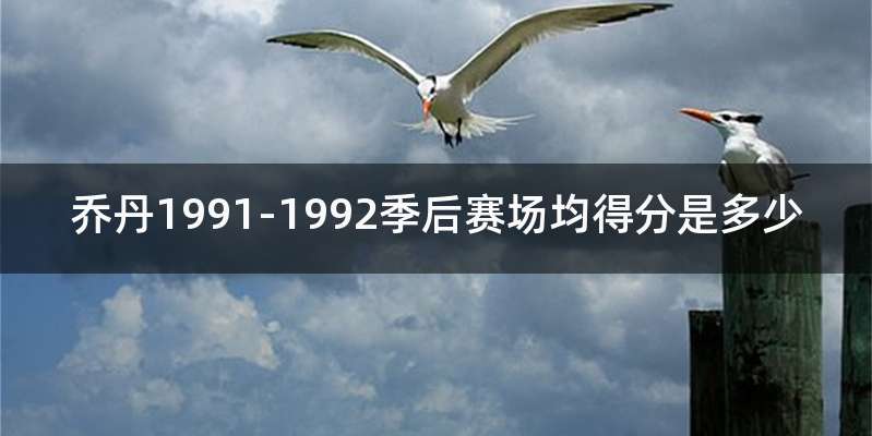 乔丹1991-1992季后赛场均得分是多少