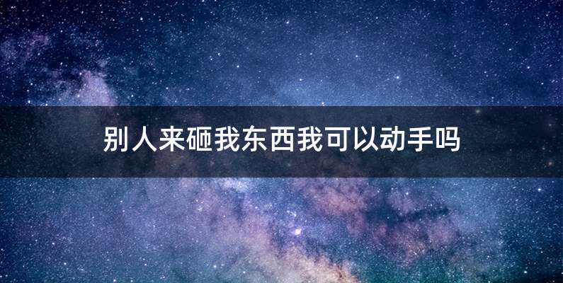 别人来砸我东西我可以动手吗