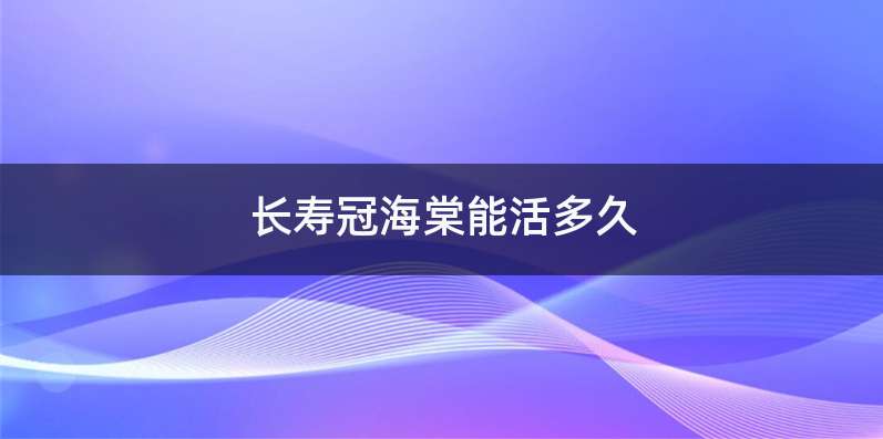 长寿冠海棠能活多久