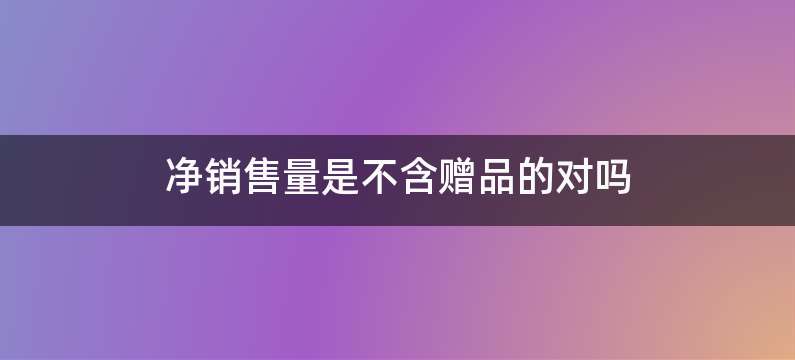 净销售量是不含赠品的对吗