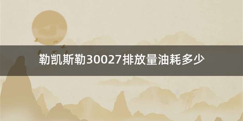 勒凯斯勒30027排放量油耗多少