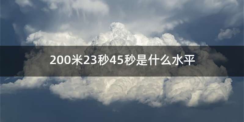 200米23秒45秒是什么水平