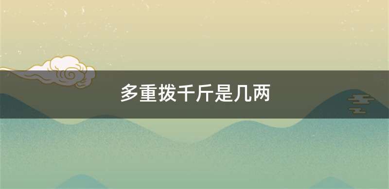 多重拨千斤是几两