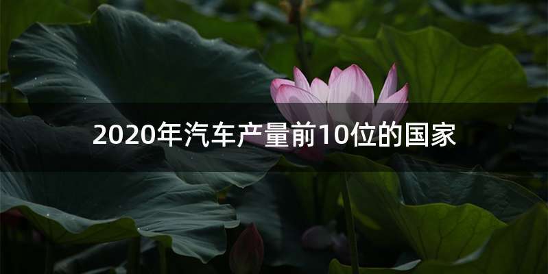 2020年汽车产量前10位的国家