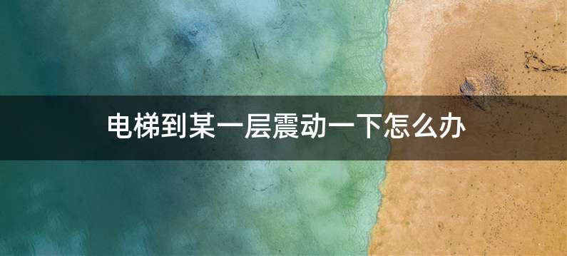 电梯到某一层震动一下怎么办