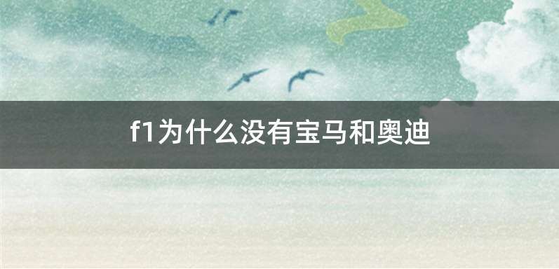 f1为什么没有宝马和奥迪