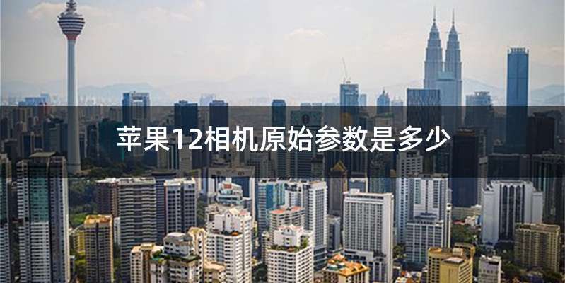 苹果12相机原始参数是多少