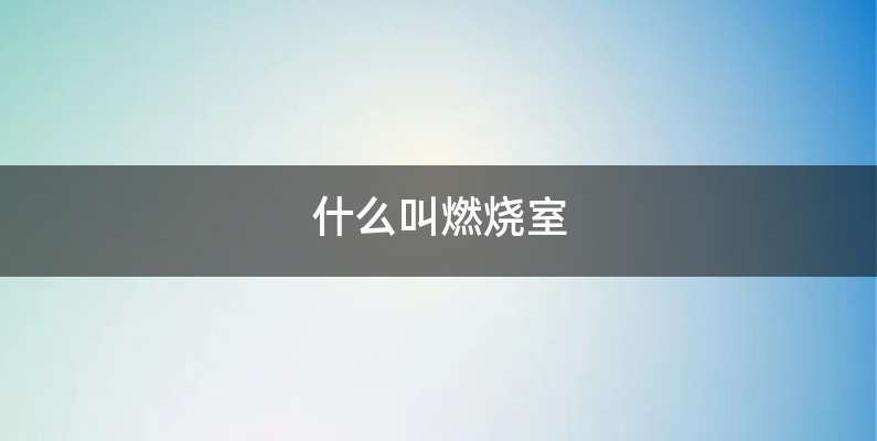 什么叫燃烧室