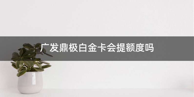 广发鼎极白金卡会提额度吗