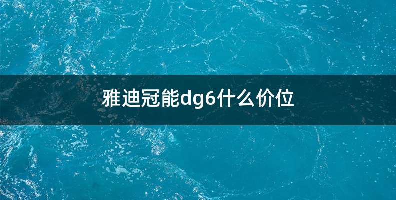 雅迪冠能dg6什么价位