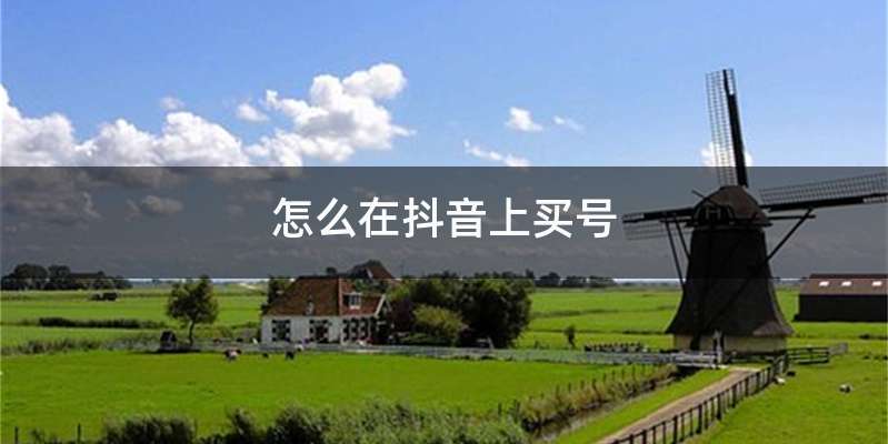 怎么在抖音上买号