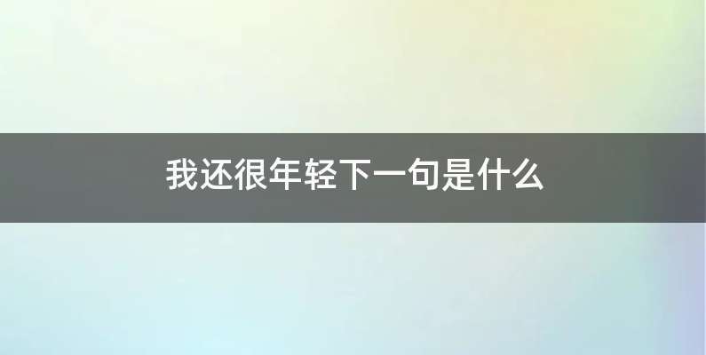 我还很年轻下一句是什么