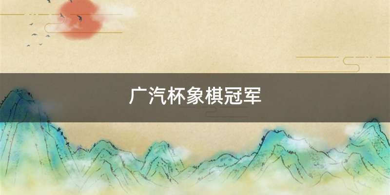 广汽杯象棋冠军