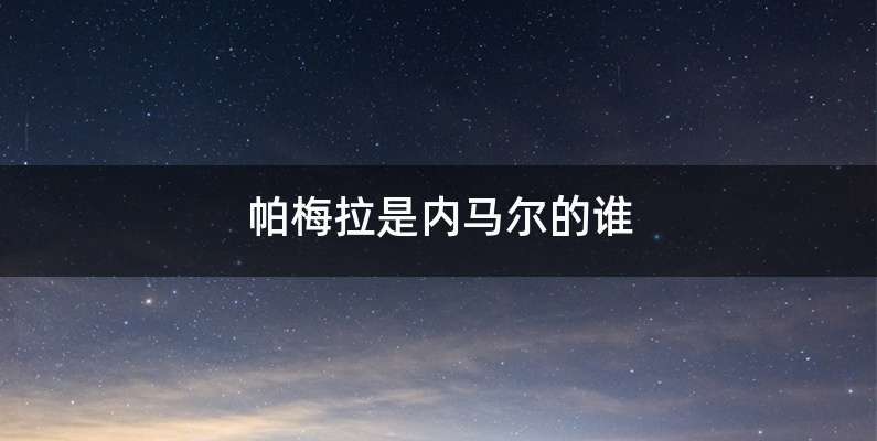 帕梅拉是内马尔的谁