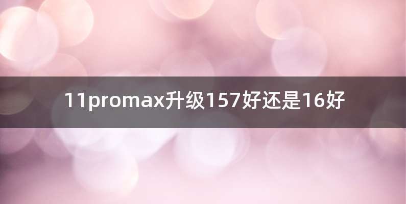 11promax升级157好还是16好