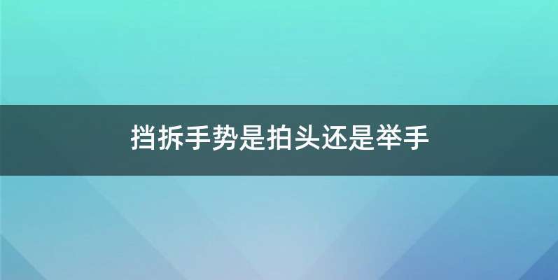 挡拆手势是拍头还是举手