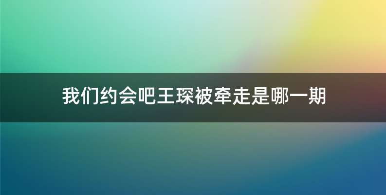 我们约会吧王琛被牵走是哪一期