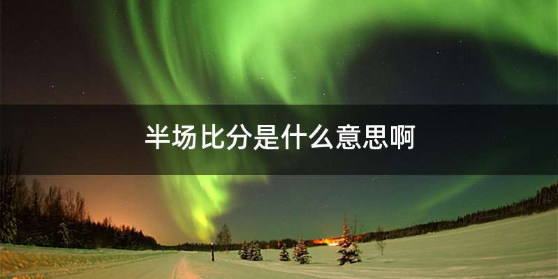 半场比分是什么意思啊