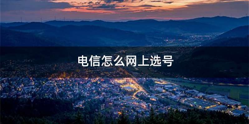 电信怎么网上选号
