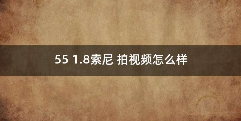 55 1.8索尼 拍视频怎么样