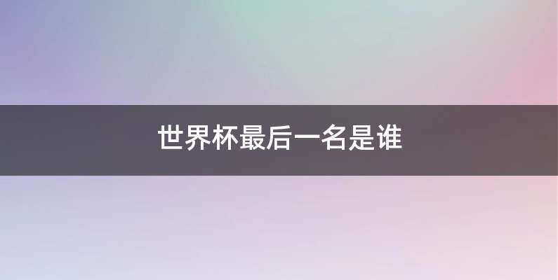 世界杯最后一名是谁
