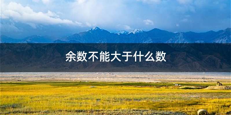 余数不能大于什么数