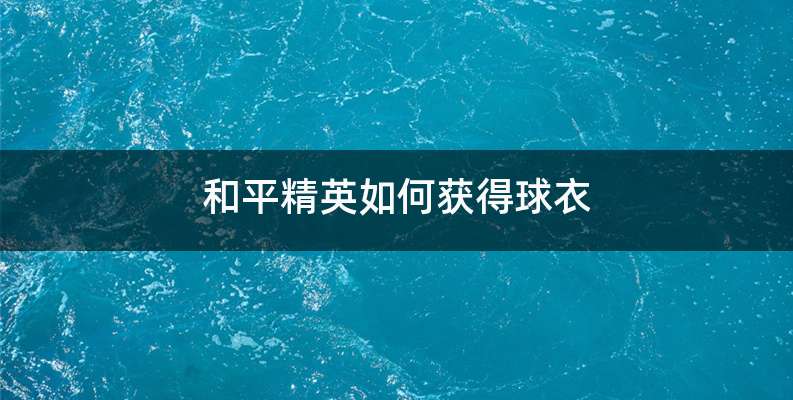 和平精英如何获得球衣