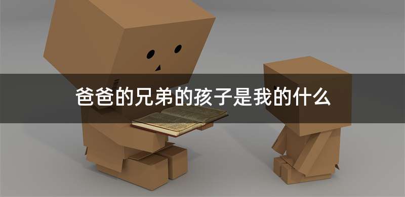 爸爸的兄弟的孩子是我的什么