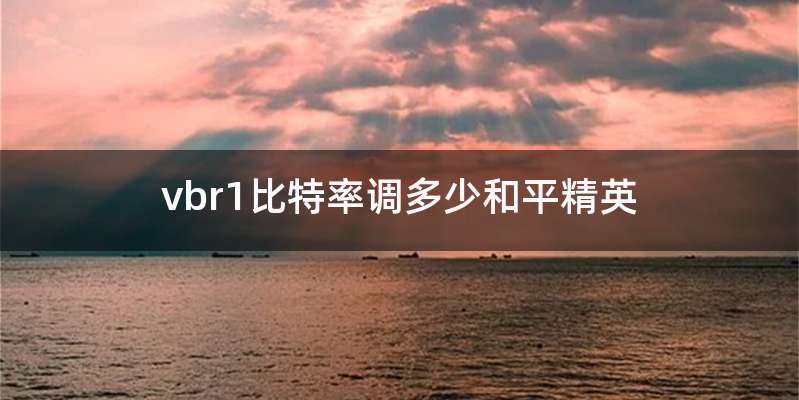 vbr1比特率调多少和平精英