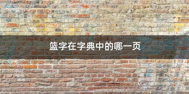 篮字在字典中的哪一页