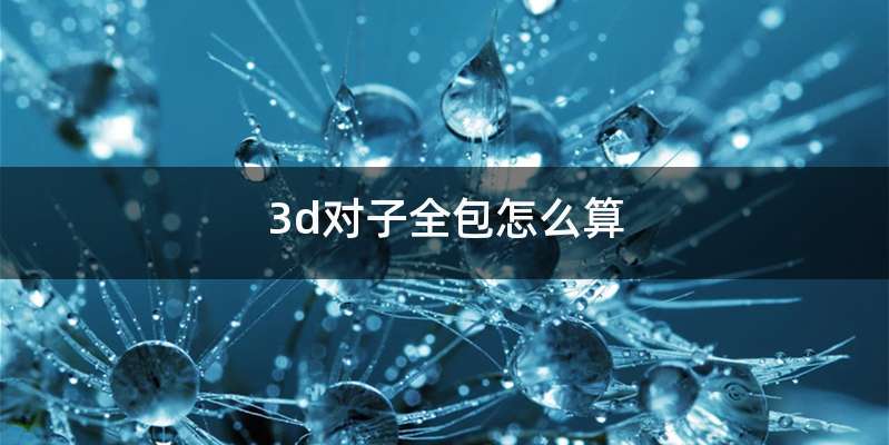 3d对子全包怎么算