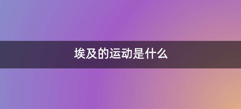 埃及的运动是什么