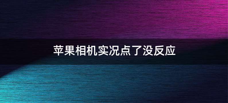 苹果相机实况点了没反应