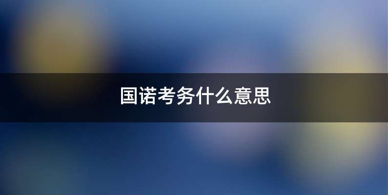国诺考务什么意思