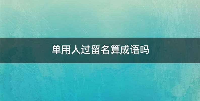 单用人过留名算成语吗