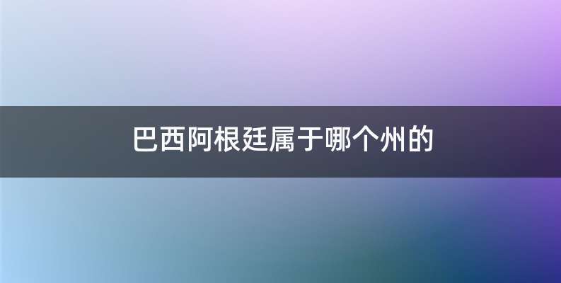 巴西阿根廷属于哪个州的