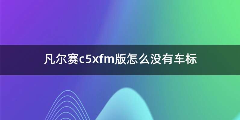 凡尔赛c5xfm版怎么没有车标