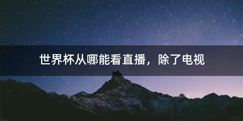 世界杯从哪能看直播，除了电视