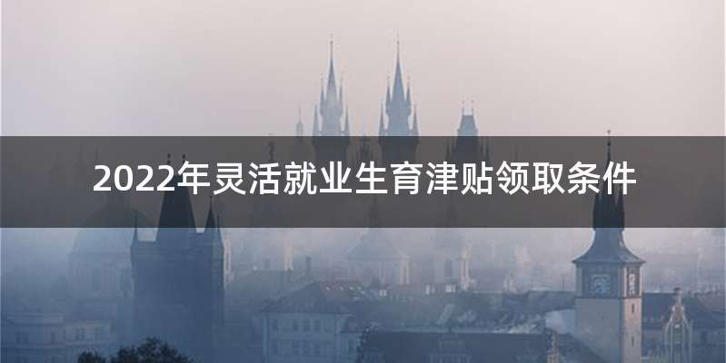 2022年灵活就业生育津贴领取条件