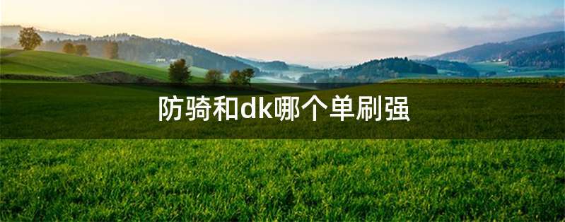防骑和dk哪个单刷强