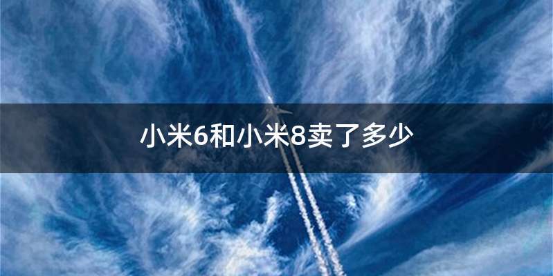 小米6和小米8卖了多少