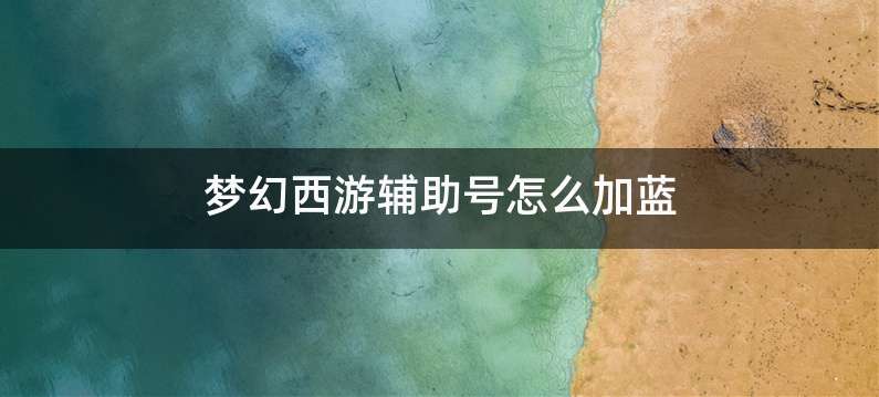 梦幻西游辅助号怎么加蓝