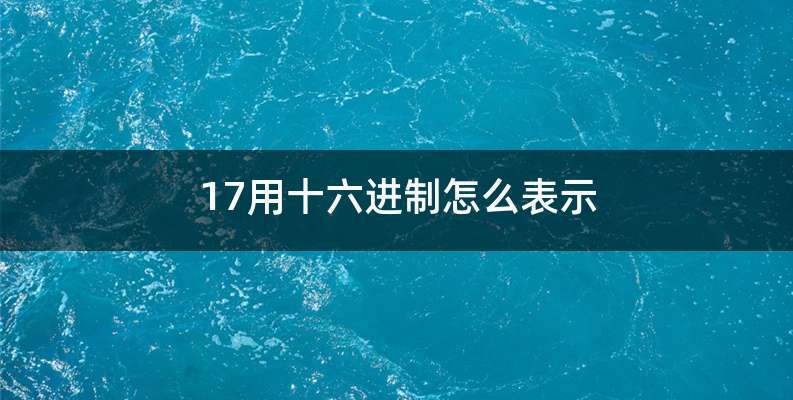 17用十六进制怎么表示