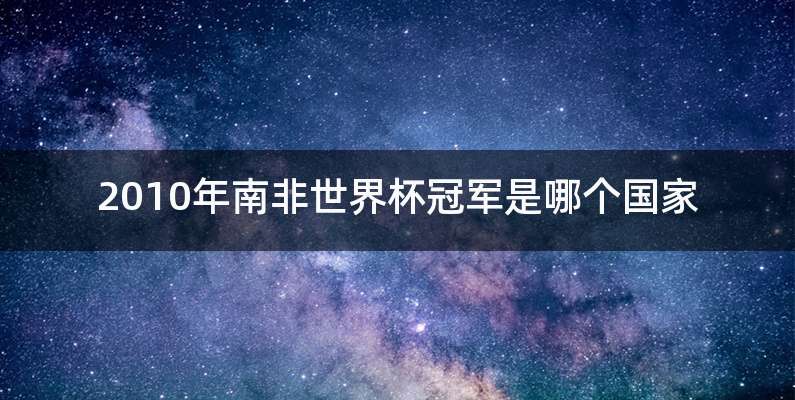2010年南非世界杯冠军是哪个国家